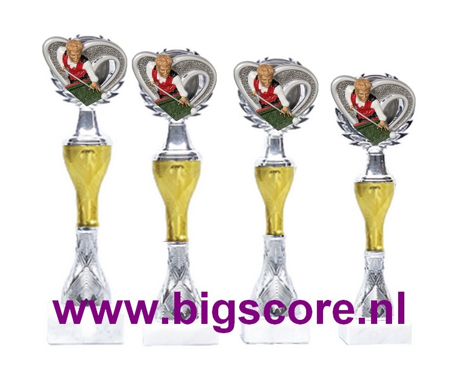 Biljart beker Z 544 Goud- Zilver